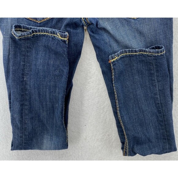 Bisou Deve Jeans Womens Size 5 Dark Wash Low Rise Straight Denim Flap Pockets - Picture 16 of 16